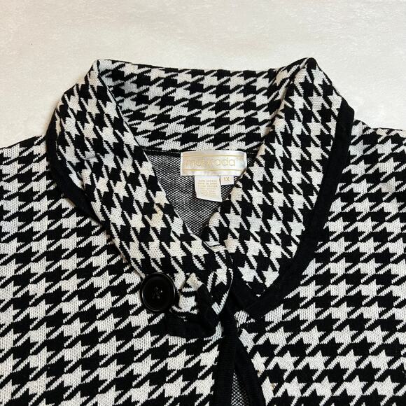 Maurada Houndstooth Knit Open Front Cardigan Size 1X Modest Career Professional - Picture 3 of 8